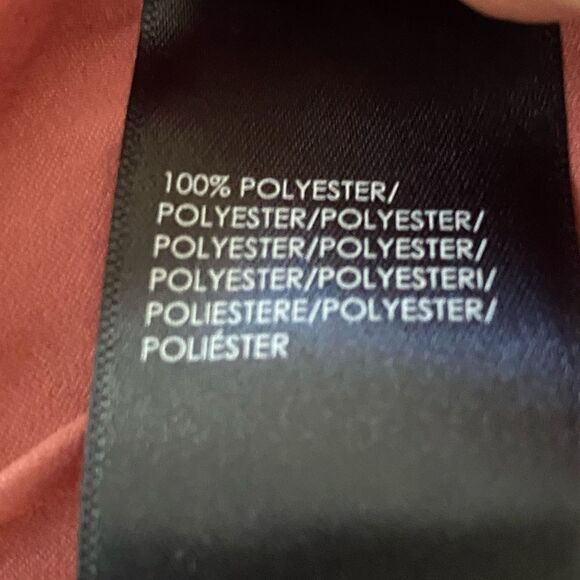 Liverpool Pink Pleated Long Sleeve Blouse with Split Neck That Ties. Size Large - Picture 8 of 8